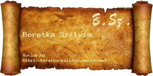 Beretka Szilvia névjegykártya