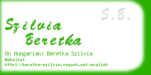 szilvia beretka business card
